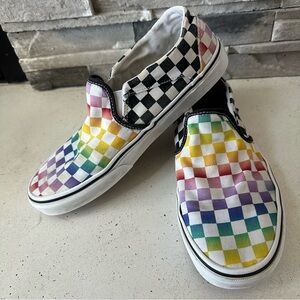 COPY - Vans rainbow check, skate, tennis shoes, women’s size 10